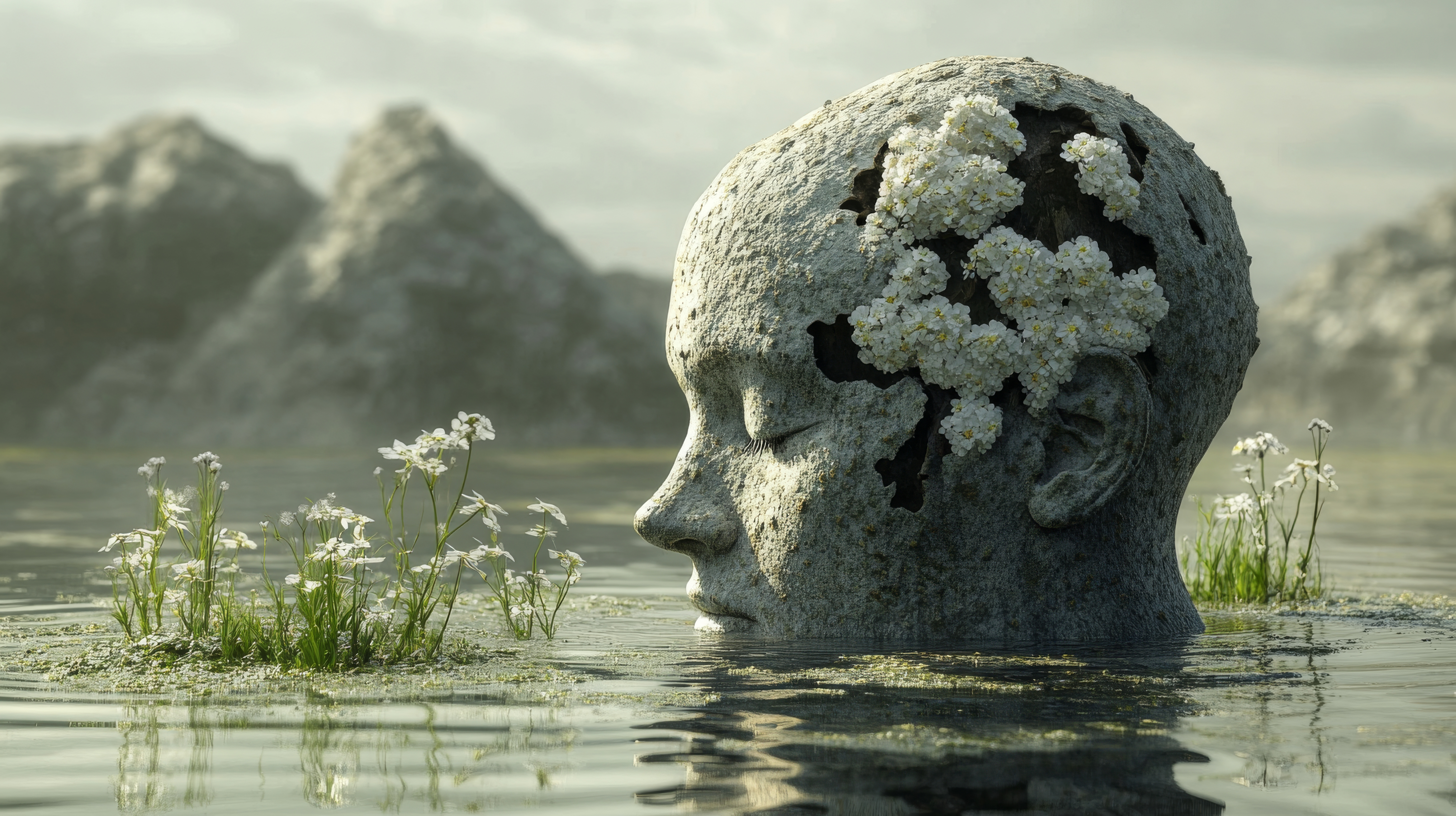 Ilustración de un cerebro con sesgos cognitivos que influyen en las decisiones financieras